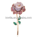 Última broche de flor rosa design casamento convite broche de cristal rhinestone